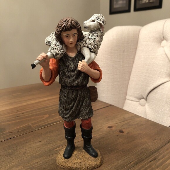 VINTAGE FLAMBRO RENAISSANCE NATIVITY RESIN GABRIEL THE SHEPHERD FIGURINE 1991 - Picture 2 of 9